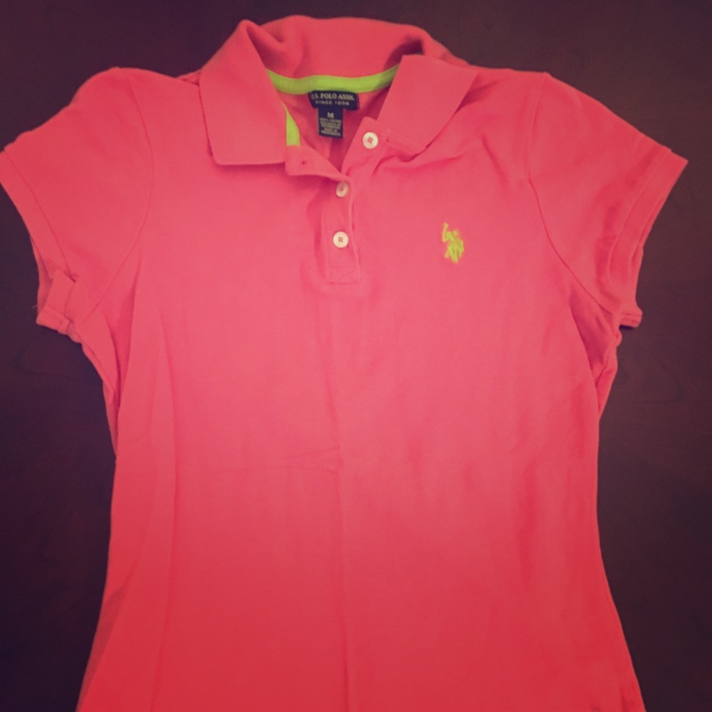 Women's U.S. Polo Size Medium Pink Polo Green Logo